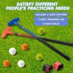 Shu-Ran Mini Golf Clubs, 2 Pack Mini Golf Putter and Balls for Men and Women with 2 Golf Training Aid and 6 Foam Golf Balls, Adjustable Length Golf Putter Set Suitable for Child, Teenagers and Adults