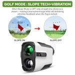 APTGRF Golf Rangefinder with Slope and Pin Flagpole Lock Vibration, 700 Yards Laser Range Finder, External Slope Switch, Golf Tournament Legal, Rechargeable Battery, Magnetic Stripe, 6X Magnification