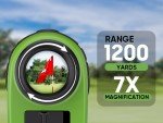 Jiskan Pro Laser Golf Rangefinder with Slope Magnetic 1200 Yards 7X Magnification Flag Pole Locking Rechargeable Range Finder Golf Accessories Gifts for Men