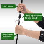 Lenwen 2 Pcs Golf Putter for Men Women Adjustable Length Two Way Putter Right or Left Handed Golfers Mini Golf Club with Practice Balls for Adults(Black)