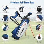 OFFICEJOY Golf Clubs Set, Complete Golf Clubs Set w/Golf Stand Bag, 460cc Alloy Driver, 3# Fairway Wood, 4# Hybrid, 6#, 7#, 8#, 9# & P# Irons, Free Putter, Portable Golf Set for Men Women, Blue