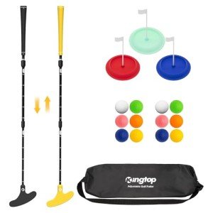 KINGTOP Adjustable Golf Putters for Men and Women, Two-Way Golf Putter Club for Kids | Teens | Adults, Putting Training Combo Pack with Putting Cup and Practice Foam Balls, 2-Pack
