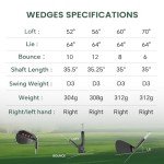 FULL CHOICE Golf Wedge Set, 52/56/60 Degree Golf Sand Wedge, Gap Wedge, Lob Wedge Golf Clubs, Wedges Golf Clubs for Men Women Right Hand, CNC Milled Face for More Spin and Control