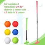 Leyndo 2 Pack Golf Putters for Men and Women With 12 Balls - Two Way Mini Adjustable Putter for Right or Left Handed Golfers - Golf Club Set for Kids Teenagers Adults