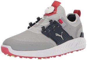 PUMA Men's Ignite Articulate Disc Golf Shoe, High Rise Silver-Navy Blazer, 11.5
