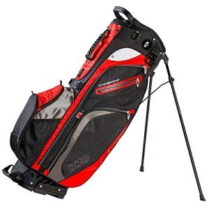 Izzo Golf Izzo Ultra-Lite Stand Golf Bag With Exclusive Features, Black/Gray/Red, 11-way top