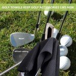LUSTEMBER 3 Pack Large Golf Towels, 16" x 24" Tri-Fold Portable Microfiber Fabric Waffle Pattern Golf Towel for Golf Bag with Carabiner Clip to Quickly Remove Sand, Mud, Dirt and Sweat