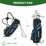 XDriveMax 10 Pieces Complete Mens Womens Golf Clubs Set Right Hand for Men Women Includes Stand Bag with Rain Hood, 1#Driver 3#Wood #5 Hybrid,with 3 Head Covers, 6# 7# 8# 9# PW# Irons and Putter