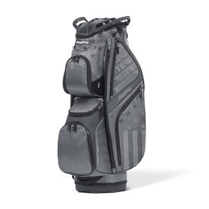 Bag Boy CB-15 Golf Cart Bag, 15 Way Top with Full Length Individual Dividers, Lightweight, Dedicated Putter Well, 9 Pockets, Stars and Stripes/Charcoal