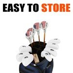 PGM Golf Club Covers, 10pcs Protective Washable Golf Iron Head Covers Set with Number Opening, Easy On and Off, Fits Right Handed Brands