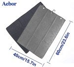 Aebor Golf Towels, Microfiber Waffle Pattern Tri-fold Golf Towel - Brush Tool Kit with Club Groove Cleaner, with Clip Men Women Golf Gifts (Black Towel+Black Brush)