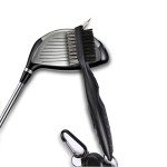 Aebor Golf Towels, Microfiber Waffle Pattern Tri-fold Golf Towel - Brush Tool Kit with Club Groove Cleaner, with Clip Men Women Golf Gifts (Black Towel+Black Brush)