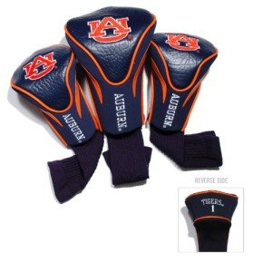 Team Golf NCAA Auburn University Tigers Contour Golf Club Headcovers (3 Count) Numbered 1, 3, & X, Fits Oversized Drivers, Utility, Rescue & Fairway Clubs, Velour lined for Extra Club Protection