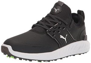PUMA Men's Ignite Articulate Wide Golf Shoe, Black Silver Black, 11.5