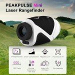 PEAKPULSE 1200 Yards Mini Range Finder Golf Rangefinder HDLCD 7X Magnification with Slope Laser Distance Rangefinder for Men Women Junior Rechargeable Flag Pole Locked with Vibration Angle Measurement