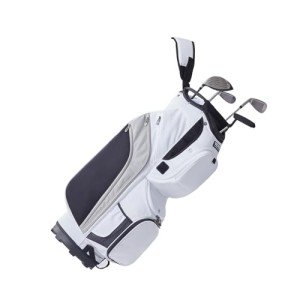VEVOR Golf Cart Bag with 14 Way Organizer Divider Top, Premium Cart Bag with Stand, Durable Golf Bags with Handles & Dust Cover & Detachable Dual Strap for Men & Women (White, 10 Pockets)