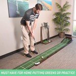 GoSports Premium Wooden Golf Putter Stand - Indoor Display Rack, Holds 6 Clubs - Black, Natural, Brown, White