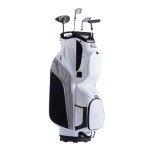 VEVOR Golf Cart Bag with 14 Way Organizer Divider Top, Premium Cart Bag with Stand, Durable Golf Bags with Handles & Dust Cover & Detachable Dual Strap for Men & Women (White, 10 Pockets)
