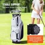 VEVOR Golf Cart Bag with 14 Way Organizer Divider Top, Premium Cart Bag with Stand, Durable Golf Bags with Handles & Dust Cover & Detachable Dual Strap for Men & Women (White, 10 Pockets)