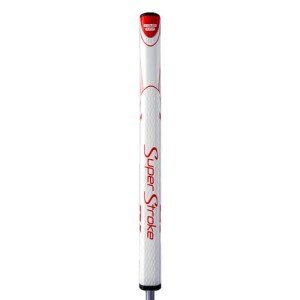 SuperStroke Zenergy Tour 3.0 17" Golf Putter Grip with No Taper Enhanced SPYNE Technology, New Multi-Zone Texturing and Tech-Port, White/Red