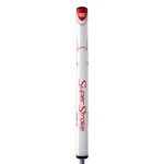 SuperStroke Zenergy Tour 3.0 17" Golf Putter Grip with No Taper Enhanced SPYNE Technology, New Multi-Zone Texturing and Tech-Port, White/Red
