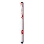 SuperStroke Zenergy Tour 3.0 17" Golf Putter Grip with No Taper Enhanced SPYNE Technology, New Multi-Zone Texturing and Tech-Port, White/Red