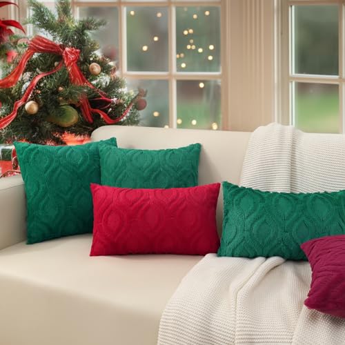 Plush 18x18 Beige Throw Pillow Covers (Set of 2)