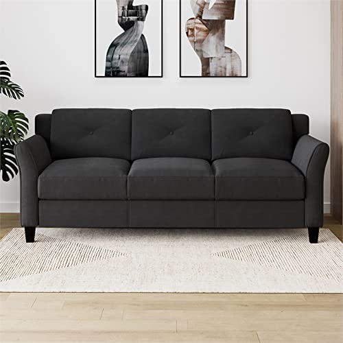 Lifestyle Solutions CCHRFKS3M26BKVA Harrington Sofa, Black
