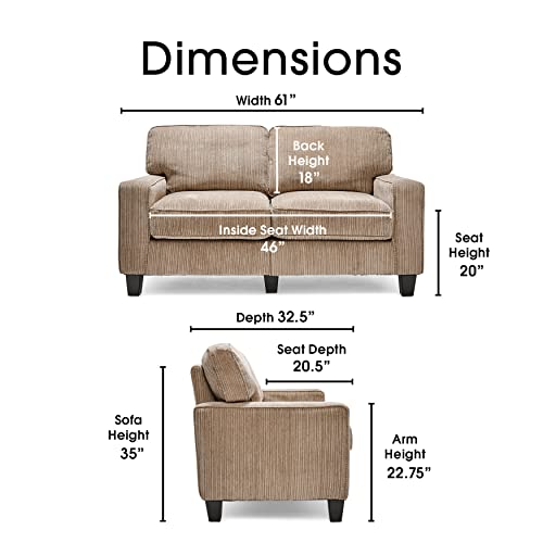 Beige Modern Sofa with Tool-Free Assembly
