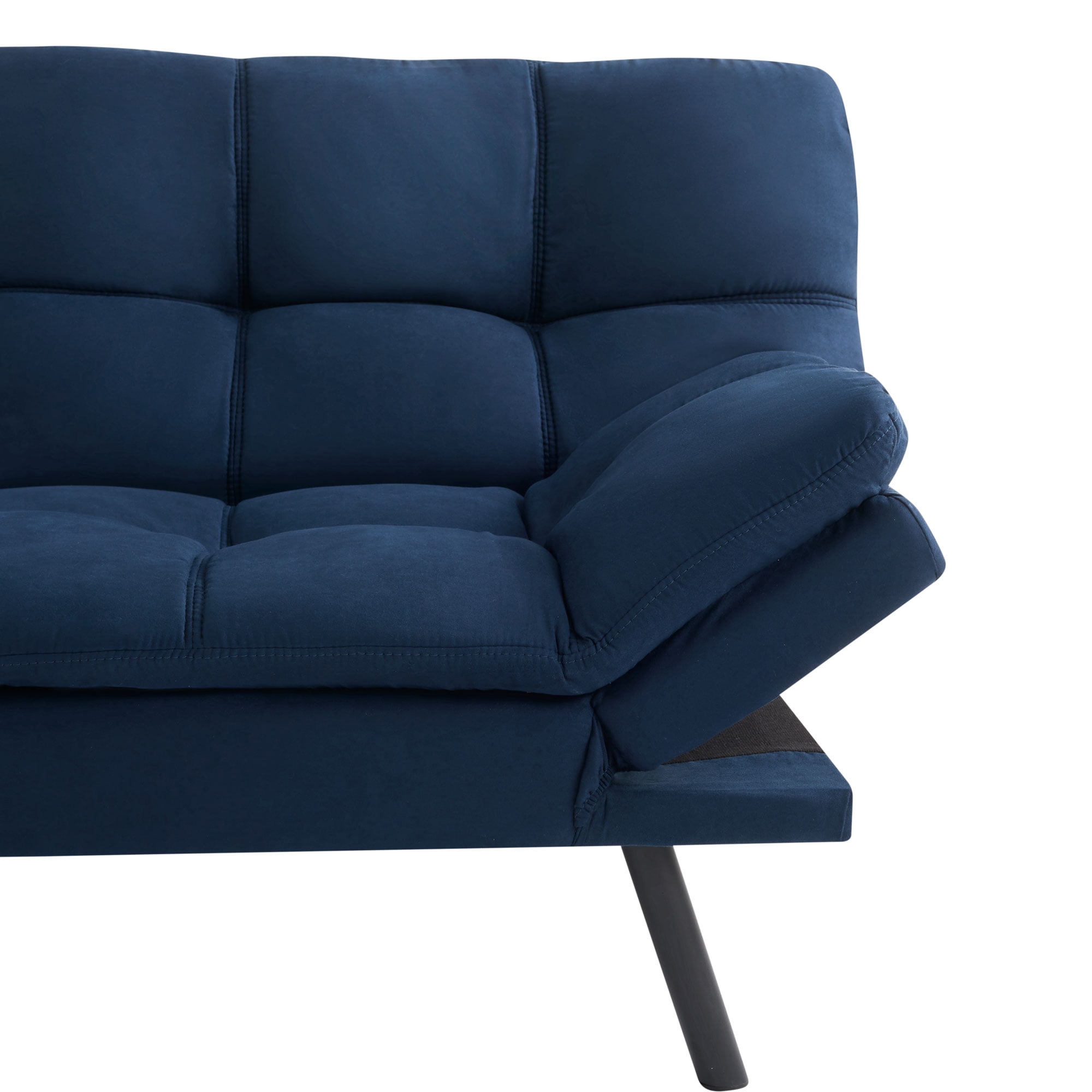 Mainstays Memory Foam Futon, Blue Faux Suede