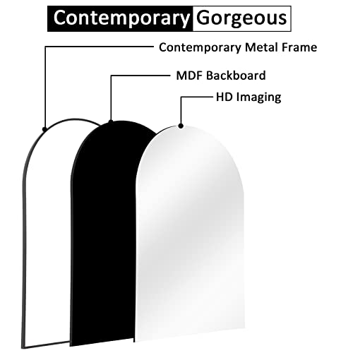 Arched Black Mirror for Wall Décor