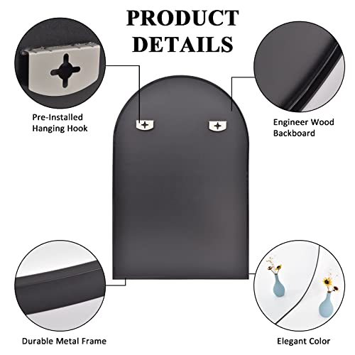 Arched Black Mirror for Wall Décor