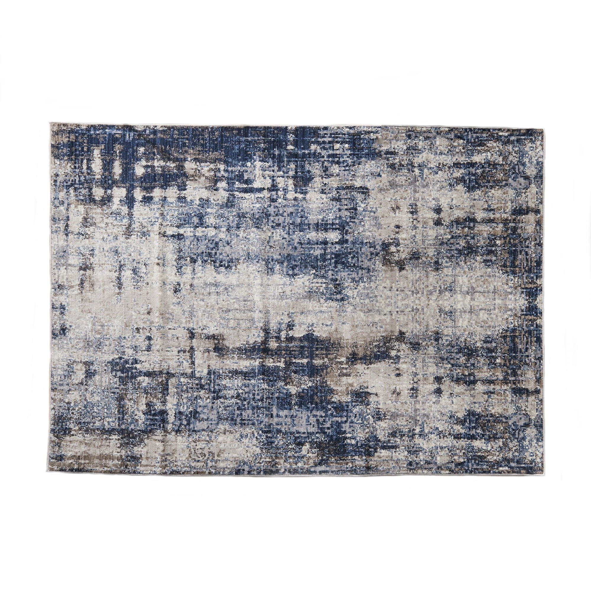 Navy Abstract Accent Rug, 5' x 7