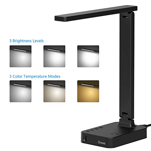 LED Desk Lamp with USB and AC Outlets