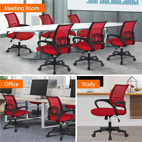 Red Adjustable Manager's Chair with Swivel
