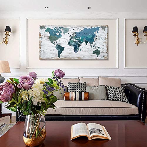 World Map Canvas Wall Art Decoration for Home