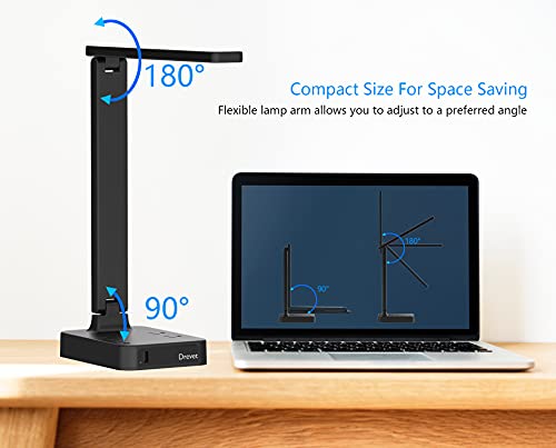 LED Desk Lamp with USB and AC Outlets