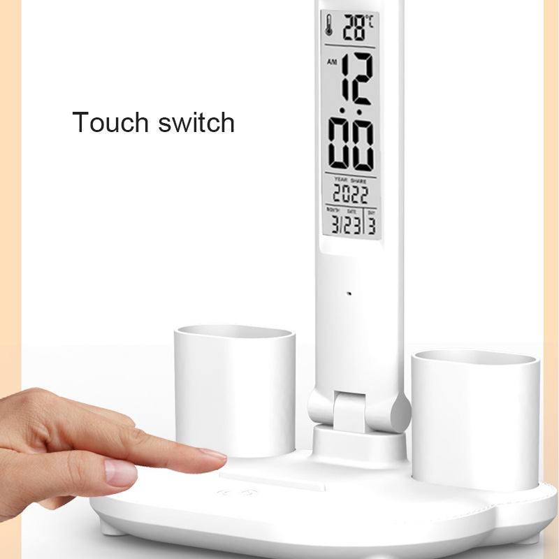 Dimmable LED Desk Lamp with Calendar & Temperature