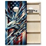 ACE PRO Patriotic Eagle | Professional Cornhole Board Set, No Bounce! Triple Wide Legs, 3/4in Baltic Birch Plywood, Regulation Size, Tournament Style, American Official, Made in USA