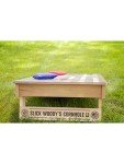 SLICK WOODY's CORNHOLE CO Police Thin Blue Line Cornhole Set with 8 Cornhole Bags, Baltic Birch Plywood Tops for The Smoothest Flattest Playing Surface, Retractable Legs and Back Bounce Brace