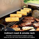 Ninja FlexFlame, Grill and Smoker, Electric and Propane Grill, Roaster, BBQ Grill, 5-in-1 Cooking System, 3 Burner, Digital Control, Outdoor Cooking, Griddle, Pizza Maker, Stainless Steel, PG301