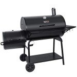 Royal Gourmet CC2036F Barrel Charcoal Grill with Offset Smoker, Outdoor BBQ Grill with 1200 Sq. In. Grilling Area for Large Event Gathering, Black