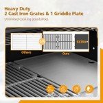 Brand-Man Gas Outdoor Kitchen Island Grill & Storage Cabinets, 52000BTU Stainless Steel Patio Garden Cooking Propane Gas BBQ Grill with Side Burner, Gray (4 Burner)