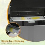 Brand-Man Gas Outdoor Kitchen Island Grill & Storage Cabinets, 52000BTU Stainless Steel Patio Garden Cooking Propane Gas BBQ Grill with Side Burner, Gray (4 Burner)