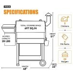 Z GRILLS Wood Pellet Smoker Grill, 8 in 1 BBQ Grill with Auto Temperature Control, 697 sq in Cooking Area for Backyard, Patio and Outdoor Cooking, 7002E, Sliver