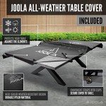JOOLA Berkshire Outdoor Table Tennis Table - Multi Use Conference Table Dining Table - Concrete Gray Wood Look Includes Steel Outdoor Ping Pong Net Set & Frame - Hybrid Indoor Outdoor Ping Pong Table
