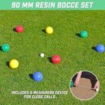 GoSports 90 mm Premium Resin Bocce Ball Set - Outdoor Lawn Game