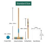 ApudArmis Six Player Croquet Set with Premiun Rubber Wooden Mallets 28In,Colored Ball,Wickets,Stakes - Lawn Backyard Game Set for Adults/Teenagers/Family (Large Carry Bag Including)