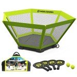 PaddleSmash - Pickleball Yard Game, As Seen on Shark Tank - Beach, Backyard, Lawn, Outdoor Activities for Adults and Family - Easy Assembly, Includes 4 Paddles, 2 Balls & Case