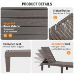 VINGLI Outdoor Chaise Lounge Chair Set of 2, Waterproof Outdoor Lounge Chair with 5-Level Adjustable Backrest, Patio Chaise Lounges for Garden, Pool, Beach Patio Deck Sunbathing (Light Taupe, 2 PCS)